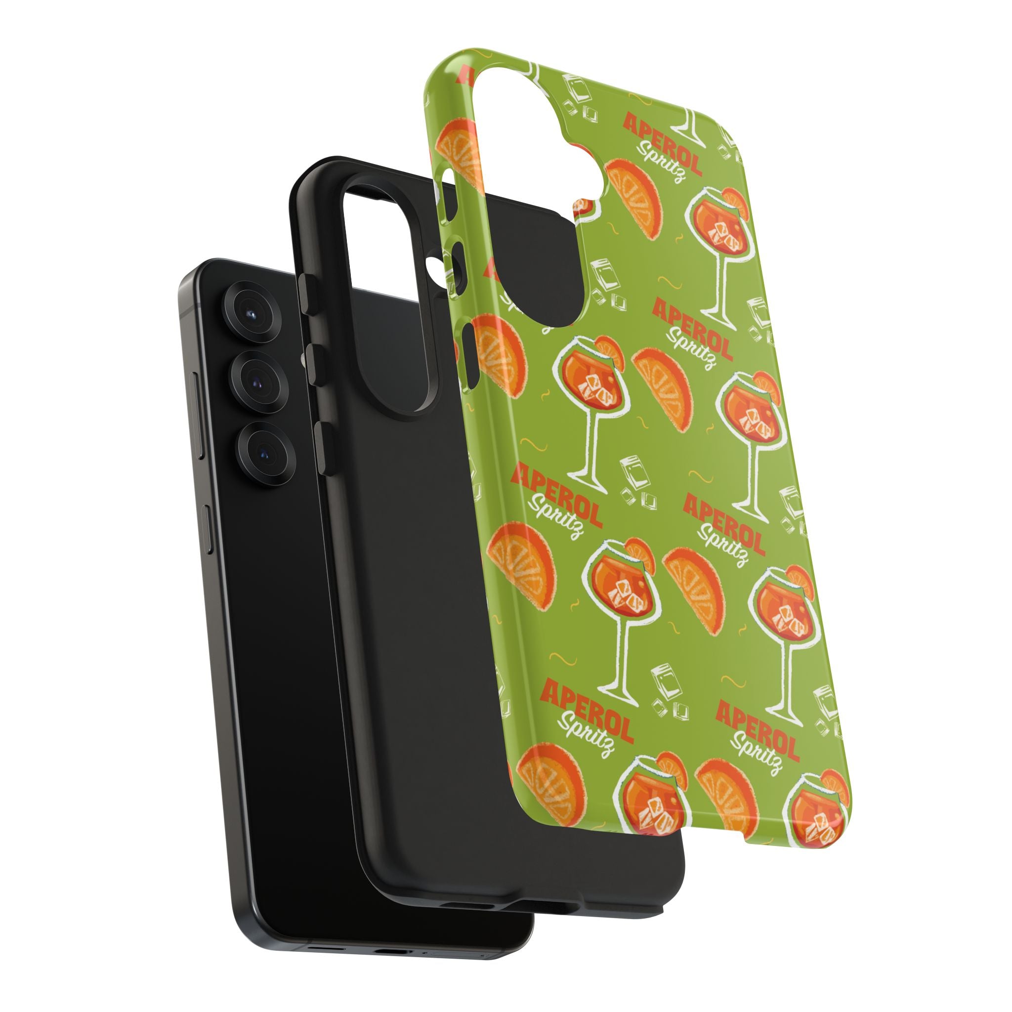 Aperol Spritz Pattern Tough Phone Case — Green Spritz Collection Inspired Design