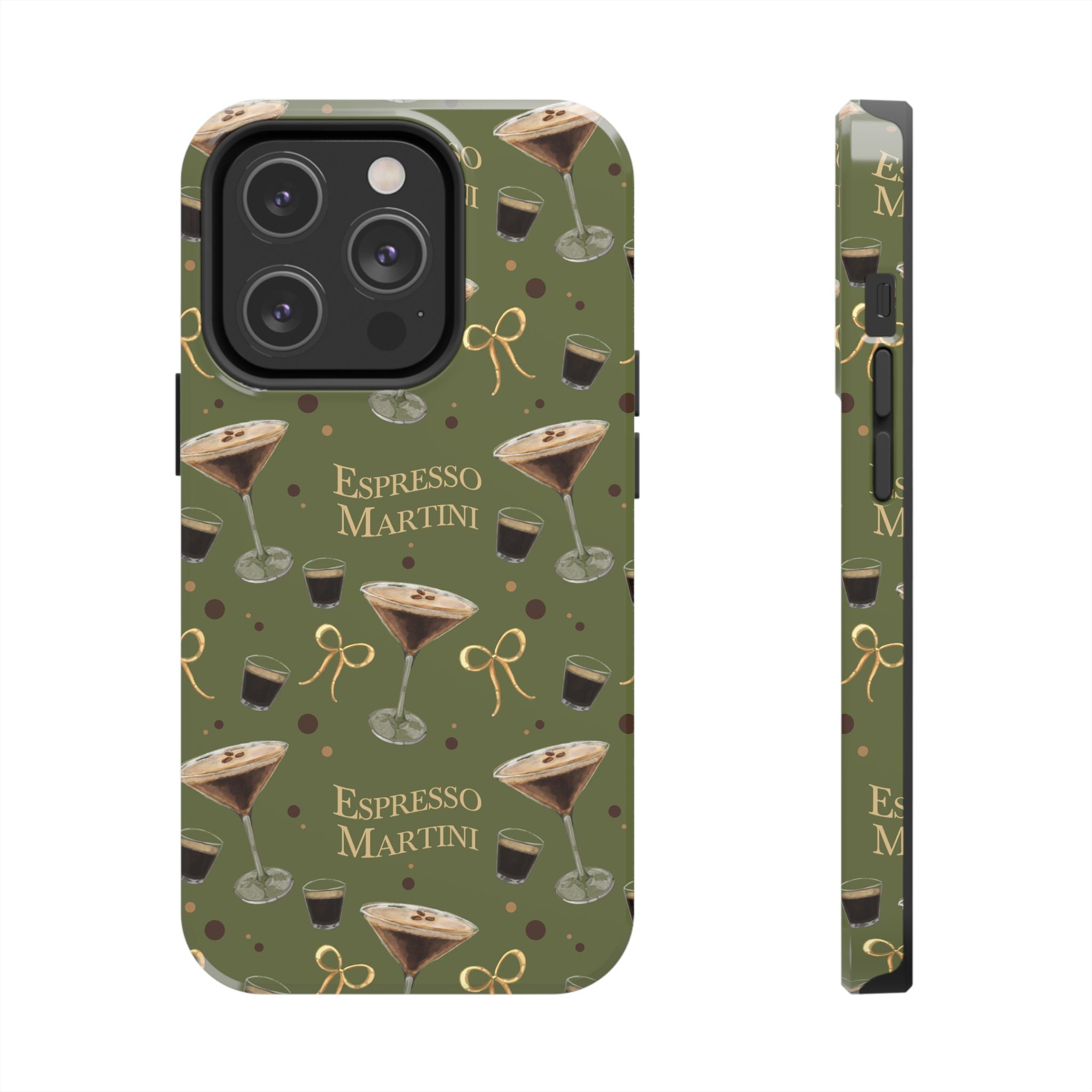 Espresso Martini Tough Phone Case — Olive Green Espresso Collection Inspired Design