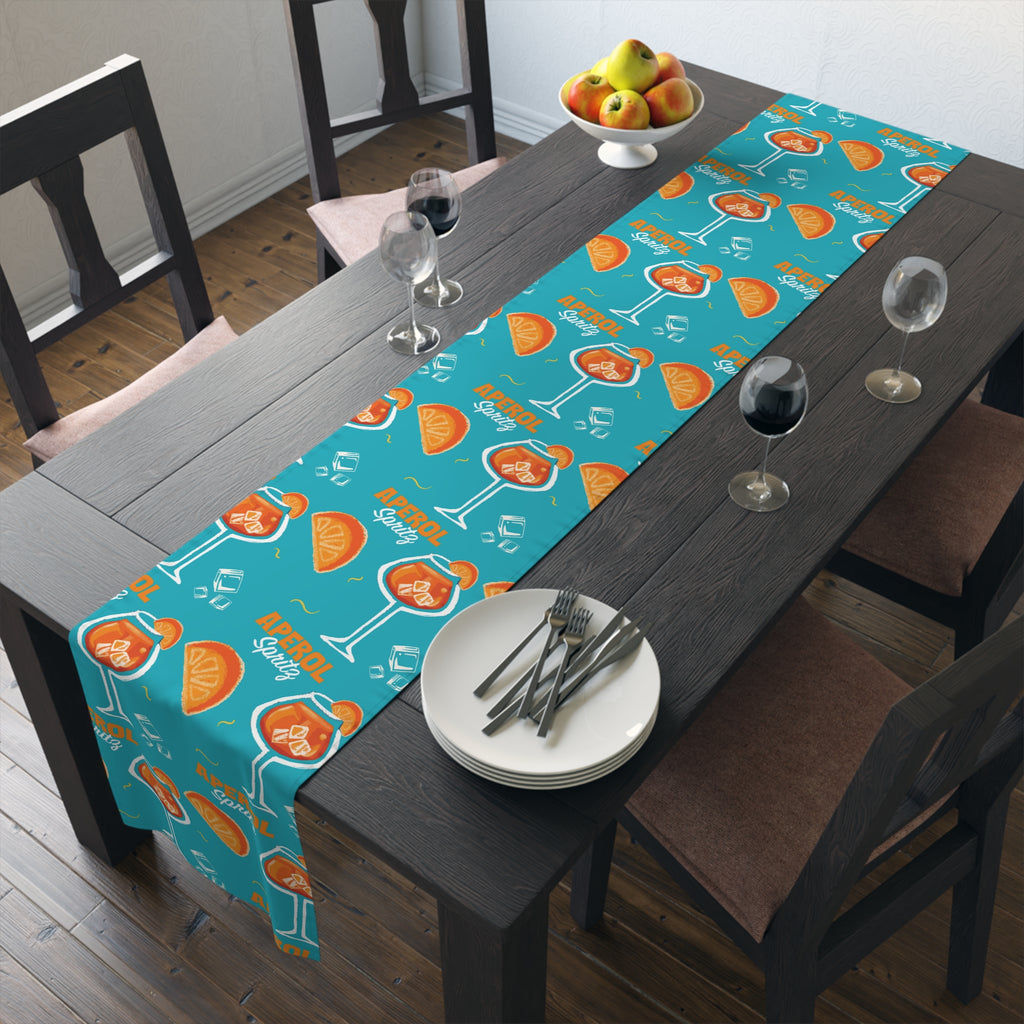 Aperol Spritz Table Runner – Turquoise Cocktail Party Decor