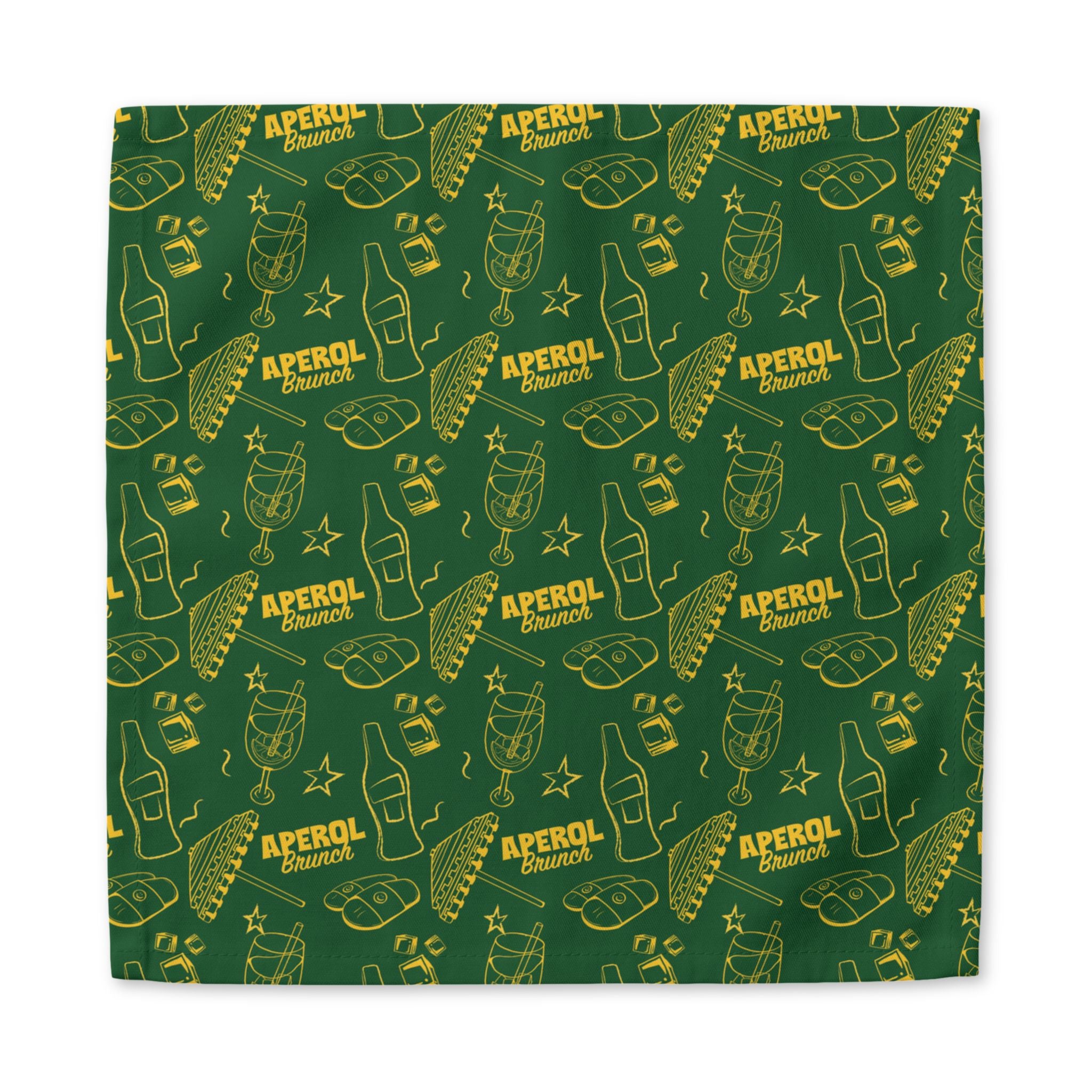 Aperol Brunch Cotton Napkin — Green Summer Table Style