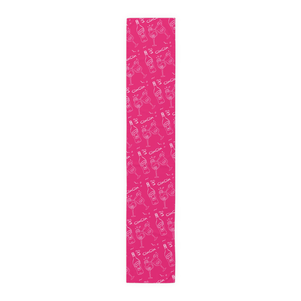 Cin Cin Spritz Table Runner — Magenta Citrus Cocktail Pattern