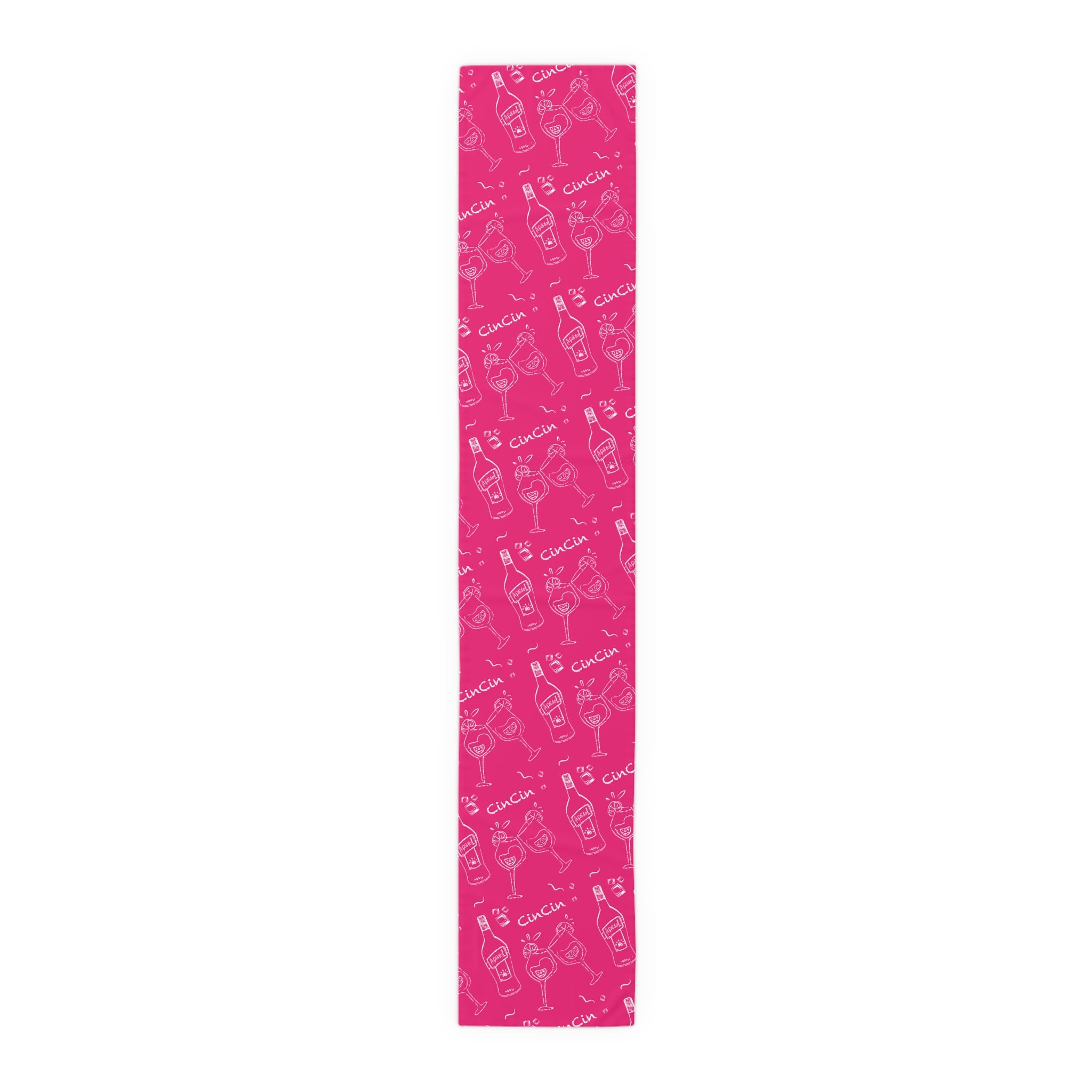 Cin Cin Spritz Table Runner — Magenta Citrus Cocktail Pattern