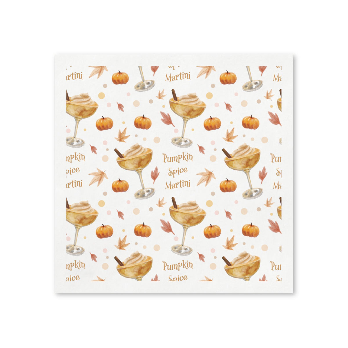 Pumpkin Spice Martini 50pcs Napkins — White Pumpkin Collection Inspired Design