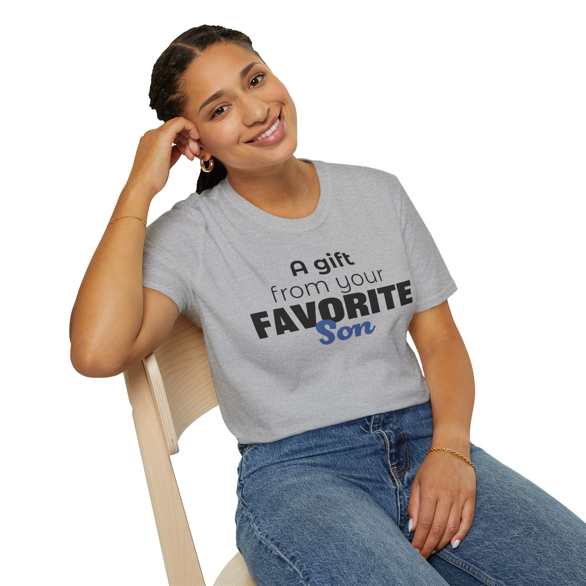 Favorite Son Gift for Mom T-Shirt – Funny Mother’s Day Shirt from Son | Mom Graphic Tee