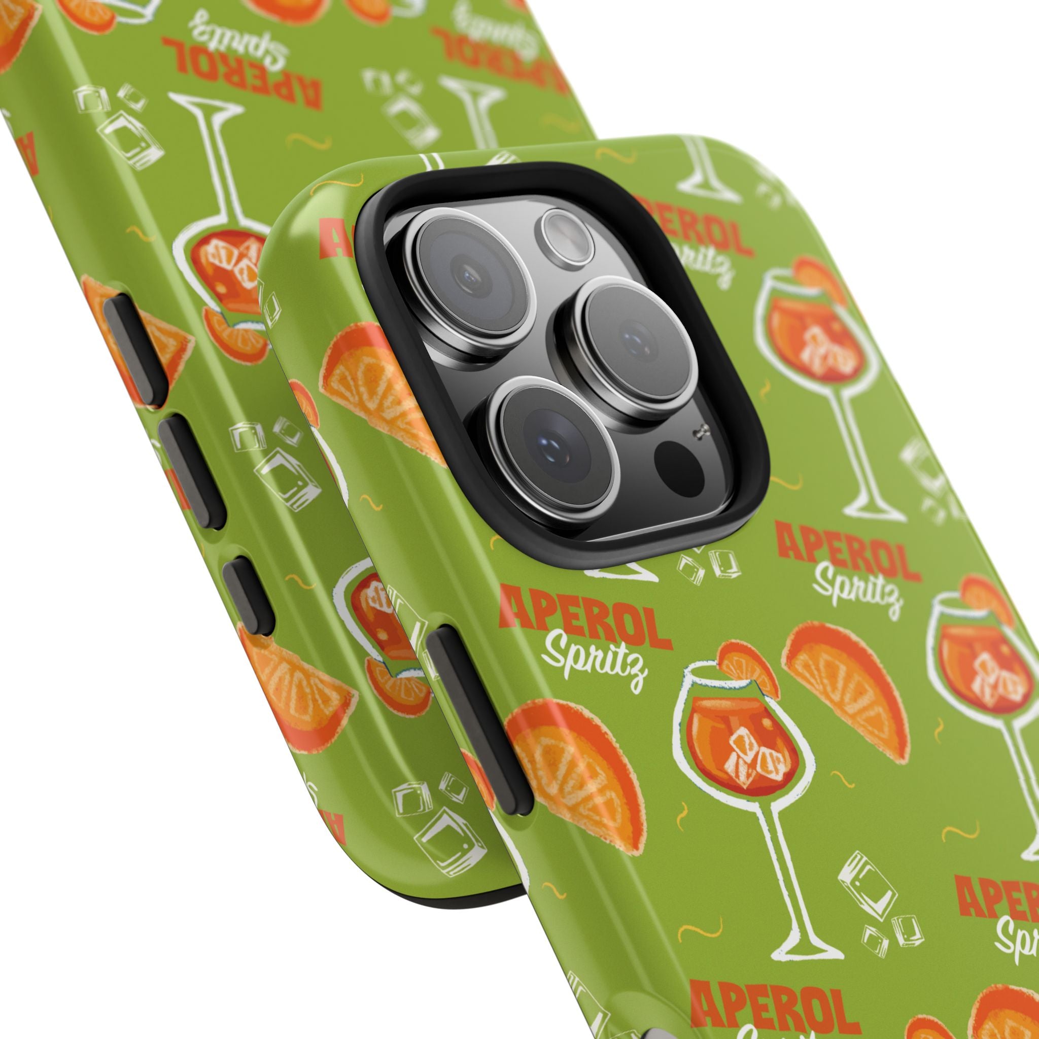 Aperol Spritz Pattern Tough Phone Case — Green Spritz Collection Inspired Design