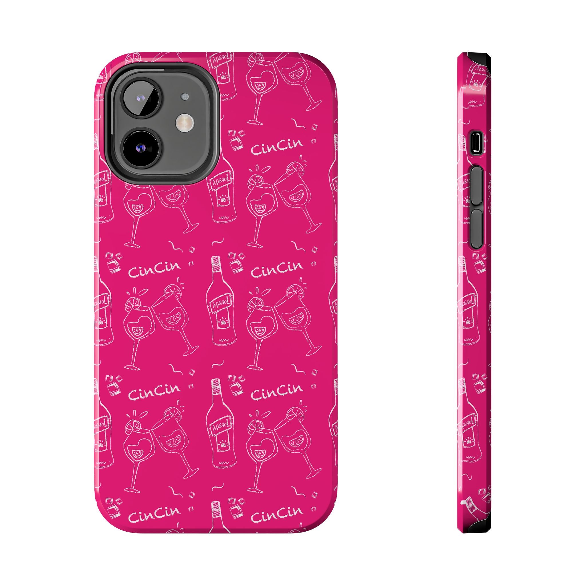 Cin Cin Spritz Tough Phone Case — Magenta Citrus Cocktail Pattern