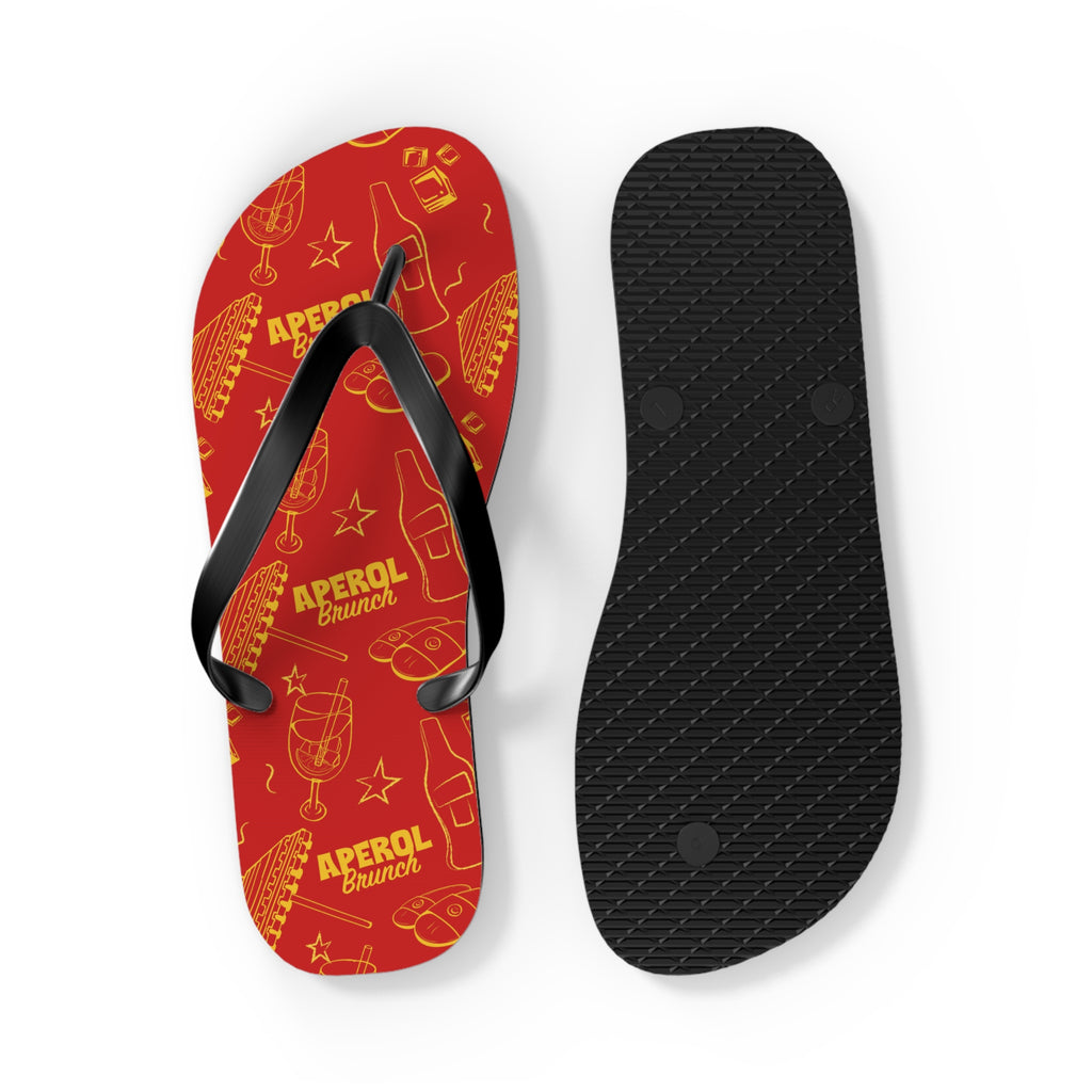 Aperol Brunch Flip Flops – Red Brunch Inspired Design