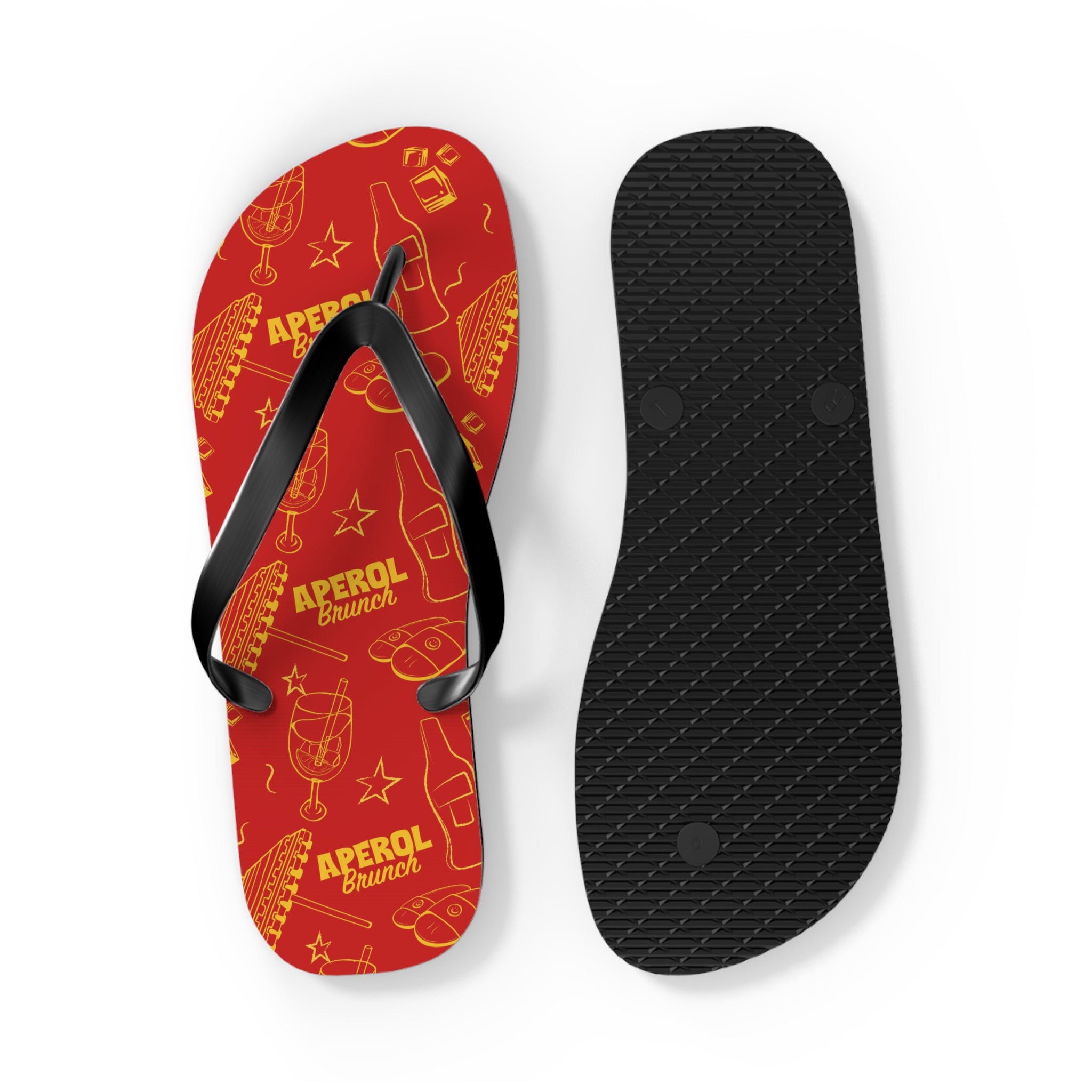 Aperol Brunch Flip Flops – Red Brunch Inspired Design