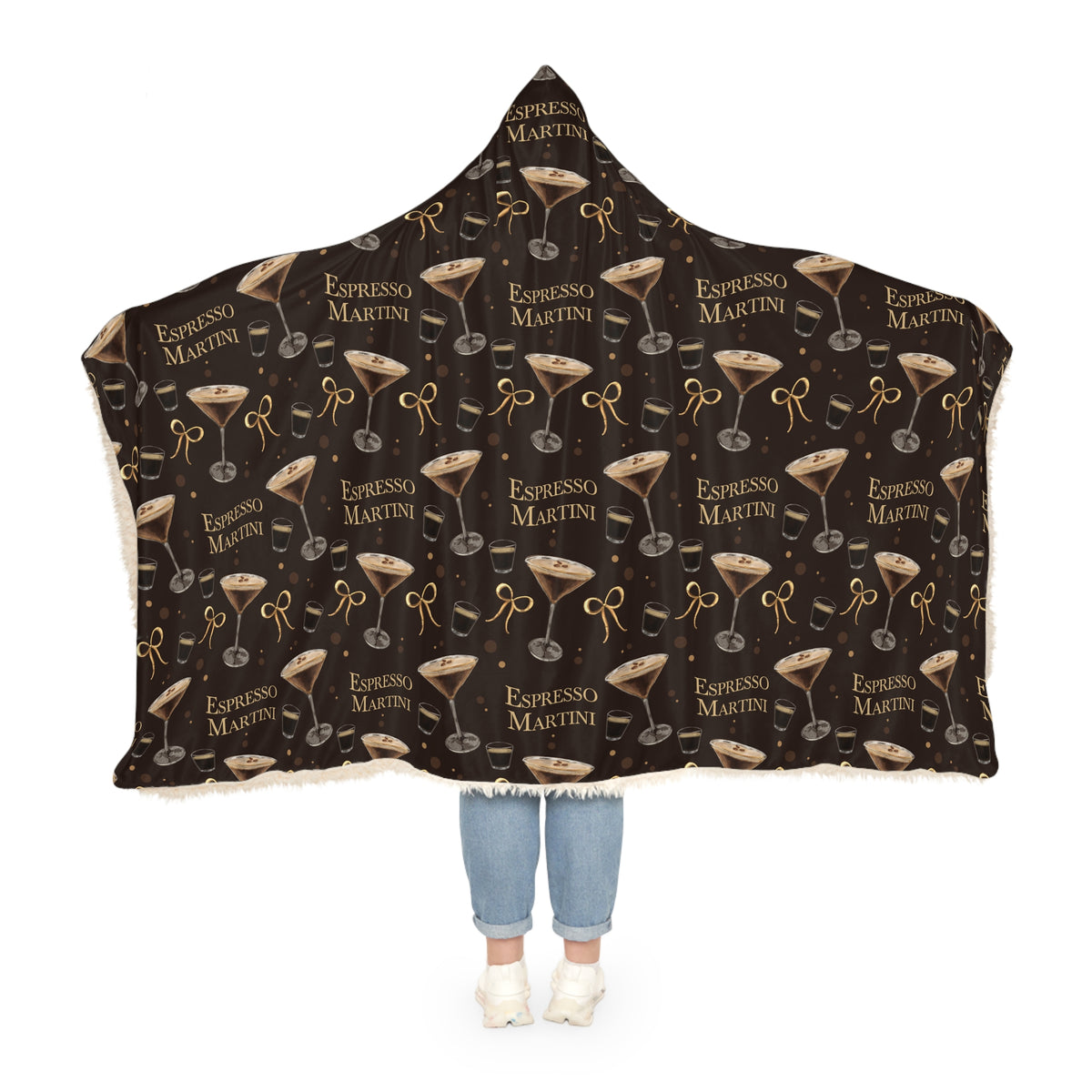 Espresso Martini Hooded Throw Blanket — Dark Brown Espresso Collection Inspired Design