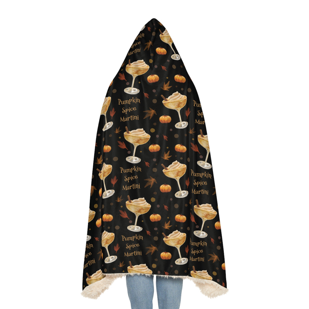 Pumpkin Spice Martini Hooded Throw Blanket — Black Pumpkin Collection Inspired Design