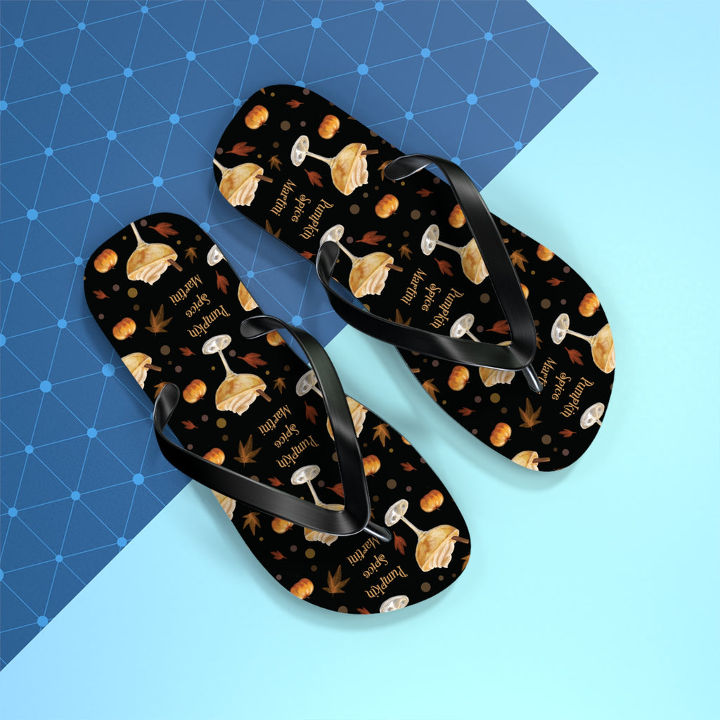 Pumpkin Spice Martini Flip Flops — Black Pumpkin Collection Inspired Design