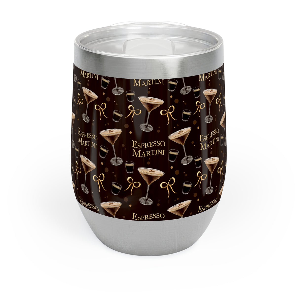 Espresso Martini Wine Tumbler — Dark Brown Espresso Collection Inspired Design