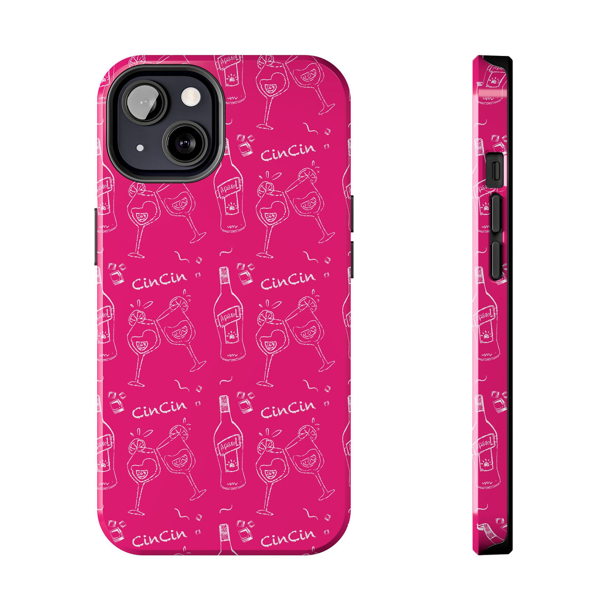 Cin Cin Spritz Tough Phone Case — Magenta Citrus Cocktail Pattern