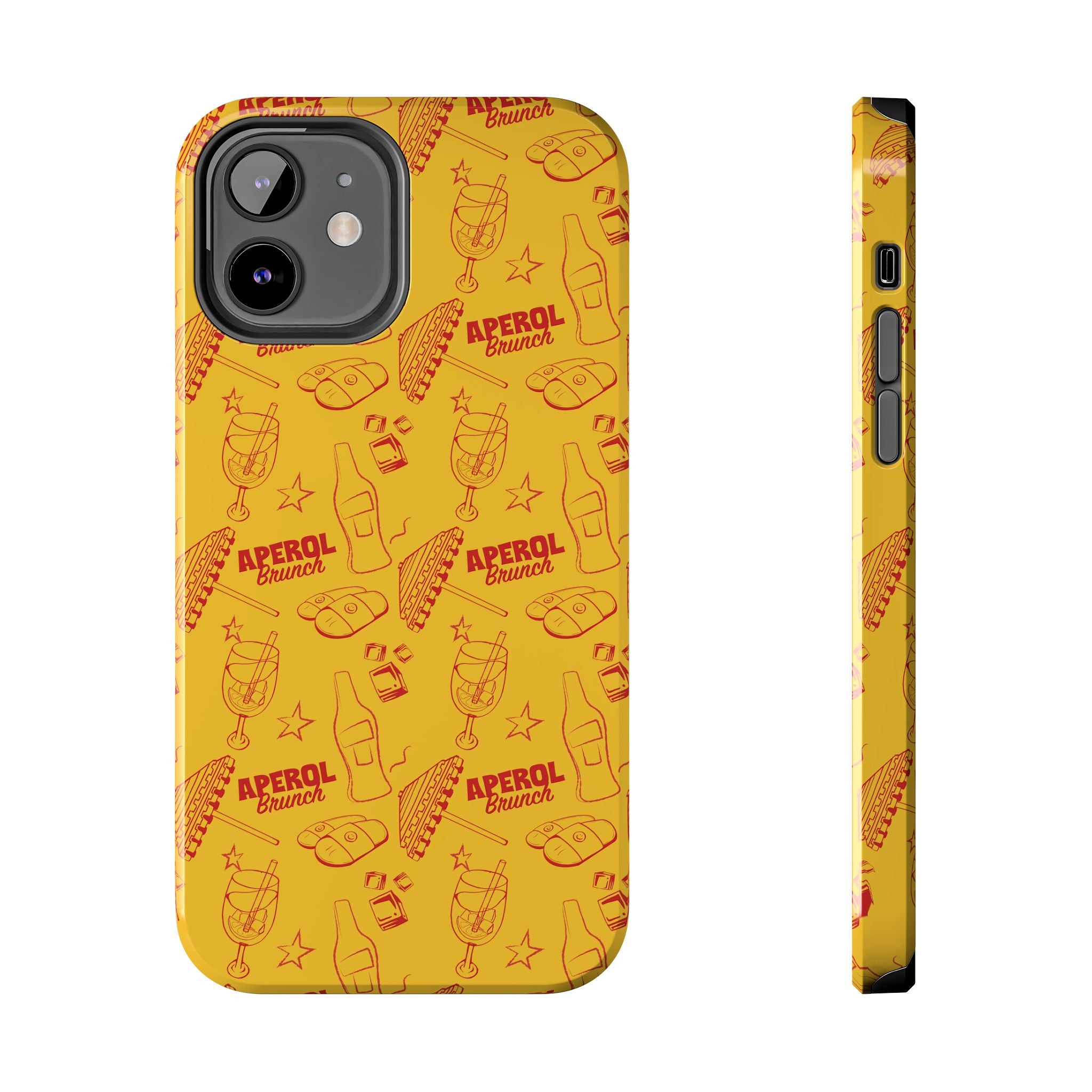 Aperol Brunch Tough Phone Case — Aperol Yellow Patterned Protective Cover