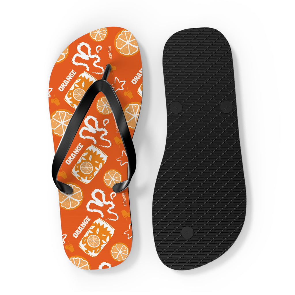 Orange Fruit Brunch Flip Flops — Orange Aperol Inspired Design