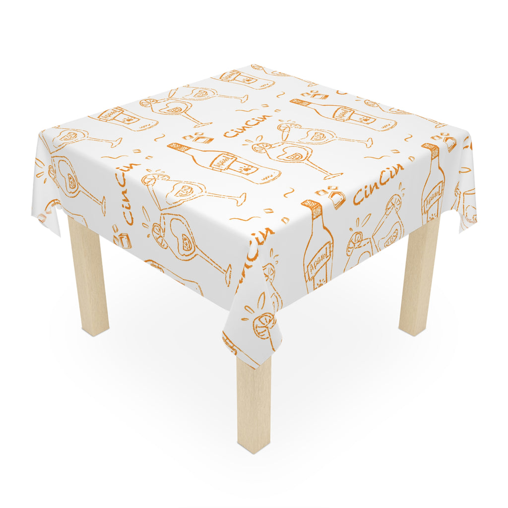 CinCin Brunch Tablecloth — White Cin Cin Brunch Collection Inspired Design