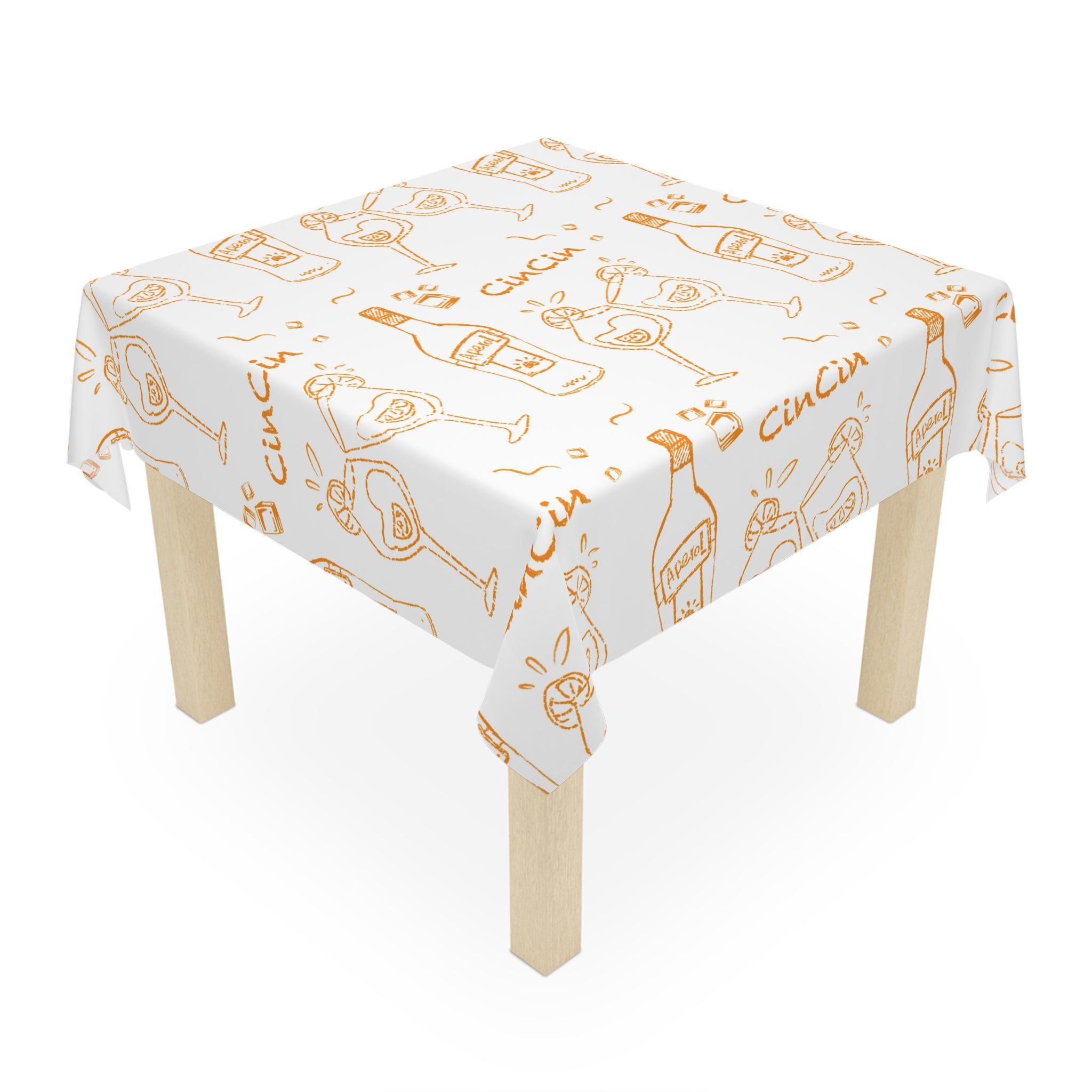 CinCin Brunch Tablecloth — White Cin Cin Brunch Collection Inspired Design