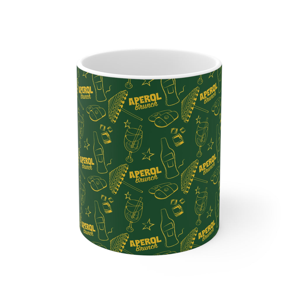 Aperol Brunch 11oz Coffee Mug — Green Brunch Collection Inspired Design