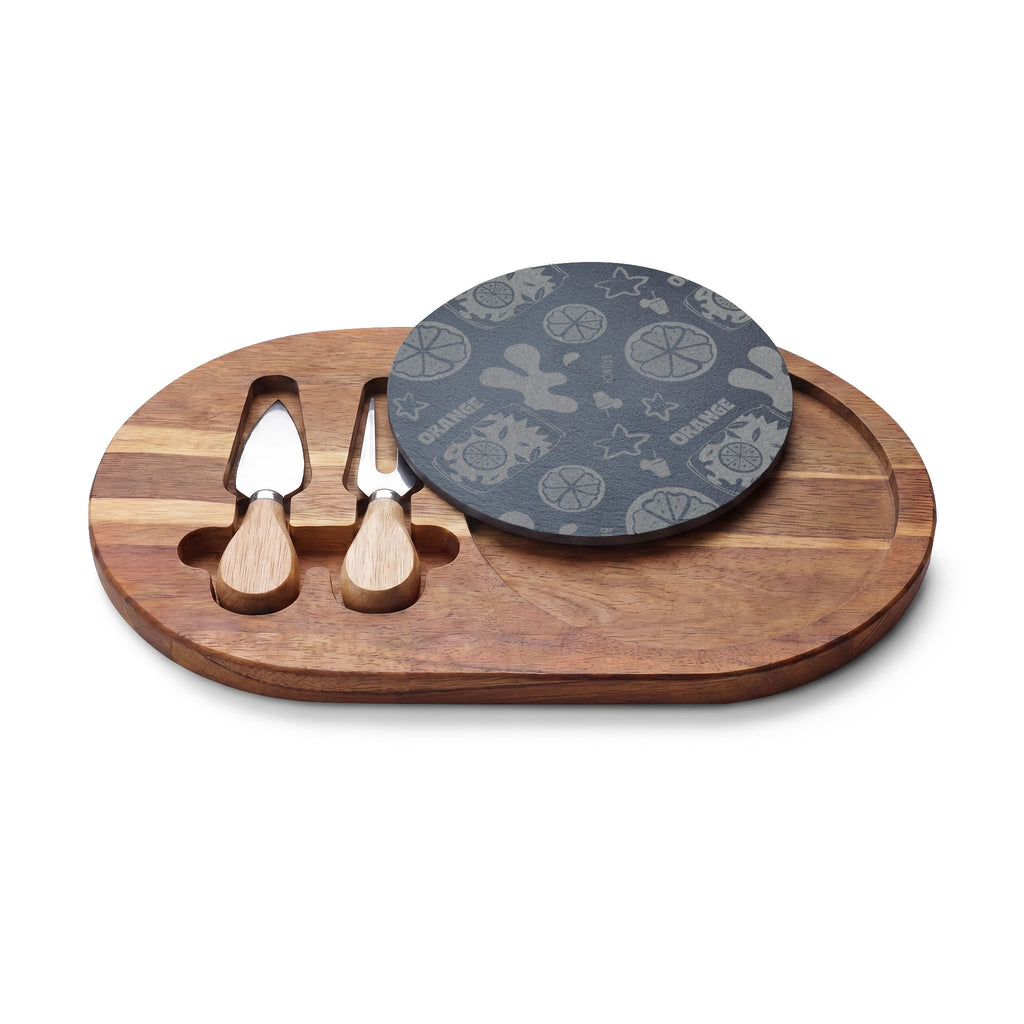 Orange Brunch Acacia Charcuterie Board Set