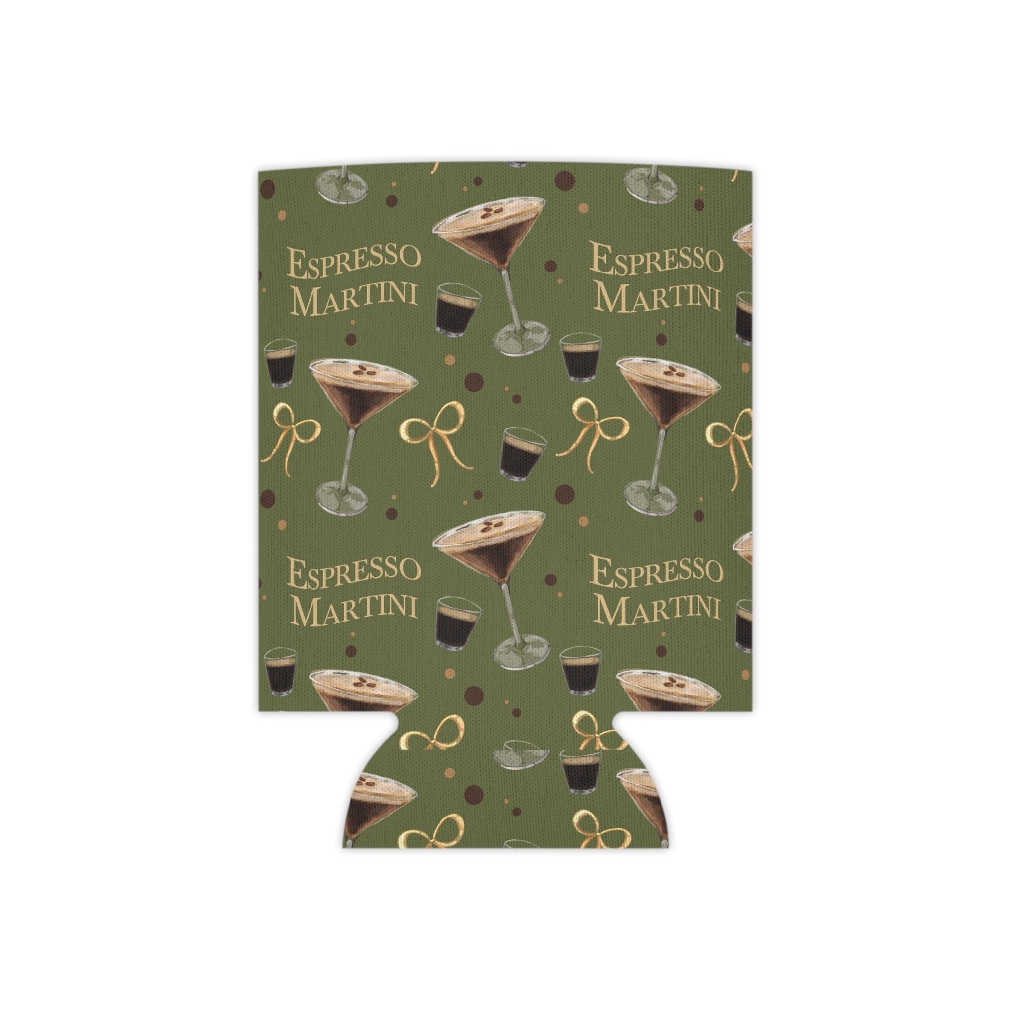 Espresso Martini Can Cooler — Olive Green Espresso Collection Inspired Design