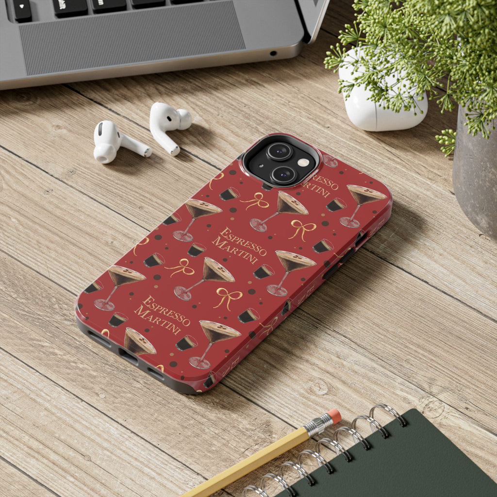 Espresso Martini Tough Phone Case — Red Espresso Collection Inspired Design