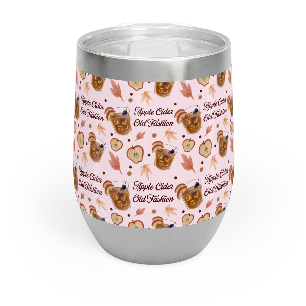 Apple Cider Old Fashioned Wine Tumbler  — Light Pink Apple Cider Collection Inspired Design