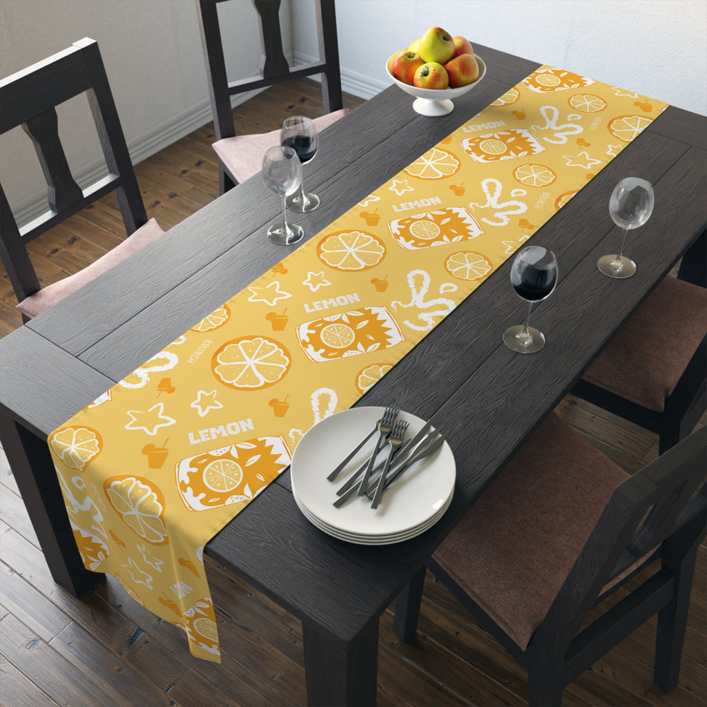 Lemonade Pattern Table Runner — Sunny Citrus Kitchen Decor