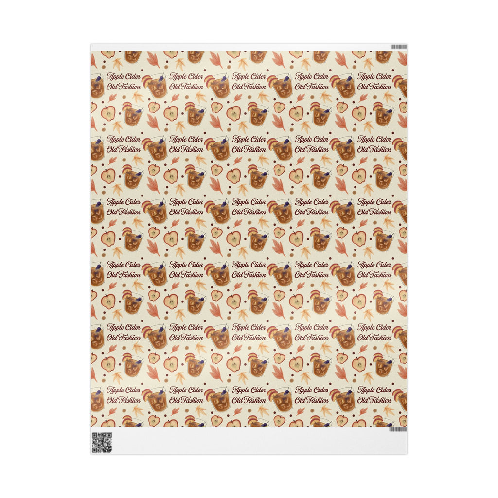 Apple Cider Old Fashioned Wrapping Paper Roll — Beige Apple Cider Collection Inspired Design