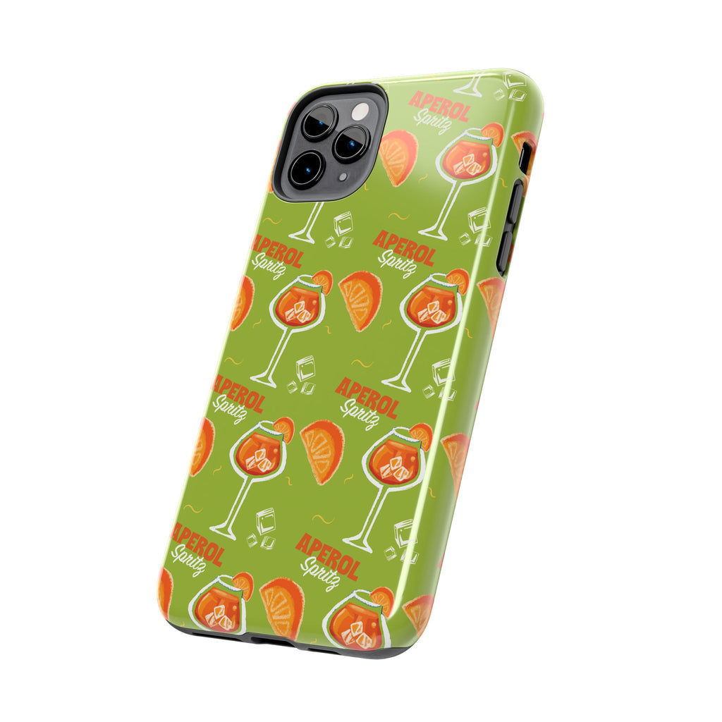 Aperol Spritz Pattern Tough Phone Case — Green Spritz Collection Inspired Design
