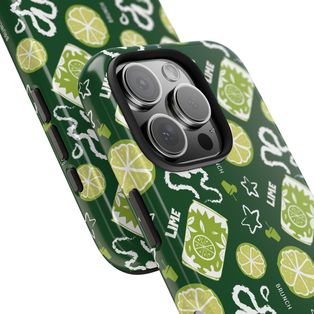 Lime Brunch Fruit Collection Tough Phone Case — Green Aperol Inspired Design