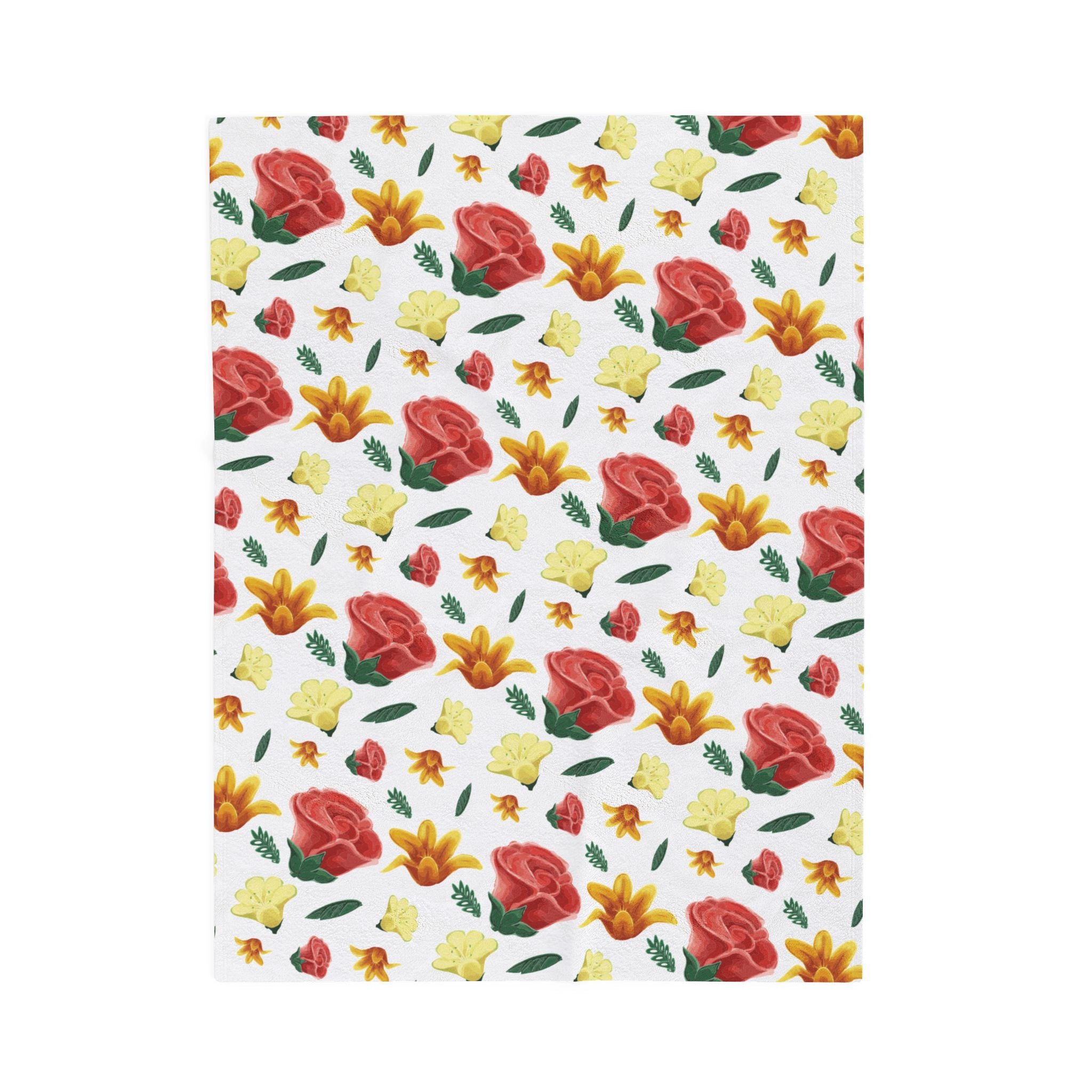 Mother’s Day Floral Plush Blanket – Cozy Throw Blanket Gift for Mom | Botanical Floral Design