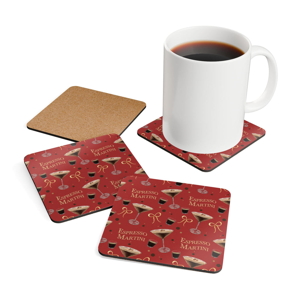 Espresso Martini Cork Coaster Set of 4 — Red Espresso Collection Inspired Design