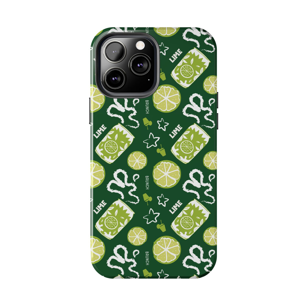 Lime Brunch Fruit Collection Tough Phone Case — Green Aperol Inspired Design