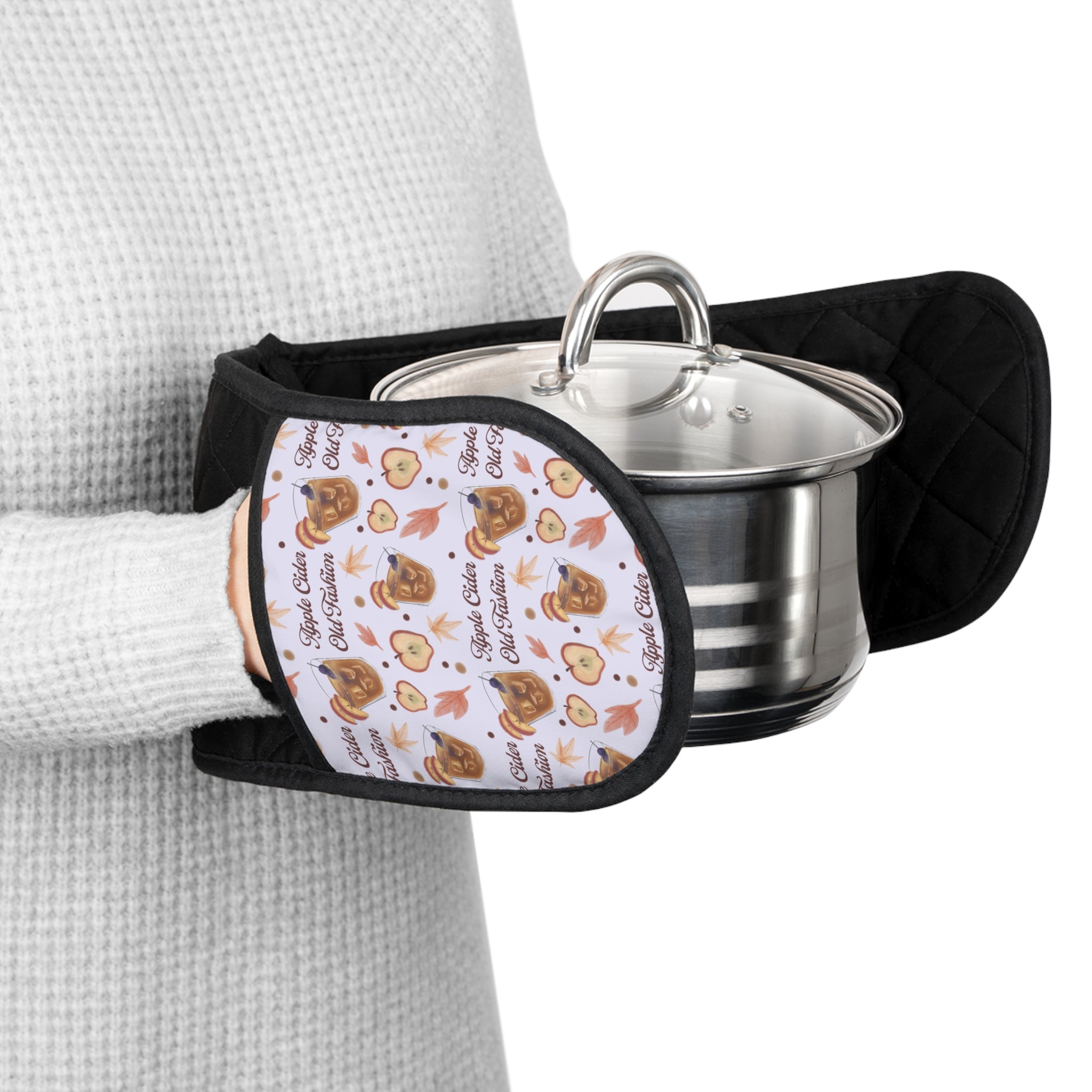 Apple Cider Old Fashioned Double Oven Mitt — Light Violet Apple Cider Collection Inspired Design