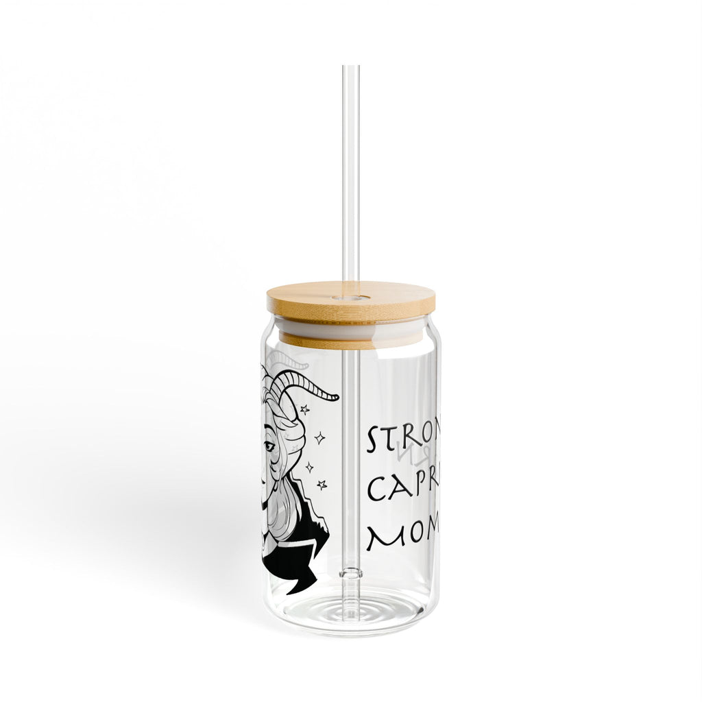 Capricorn Mom Gift – 16oz Zodiac Sipper Glass for Mom | Astrology Glass Cup
