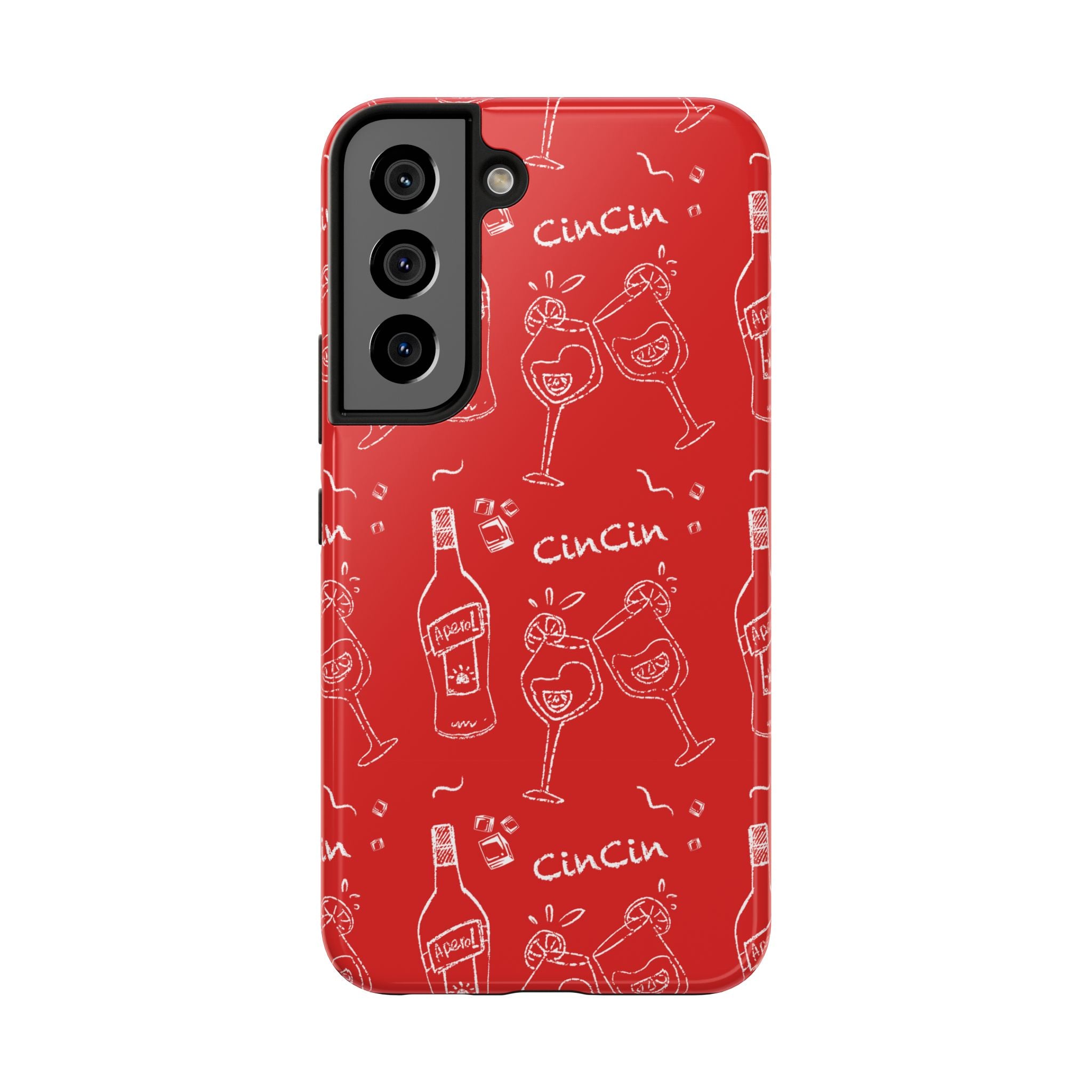 Cin Cin Spritz Tough Phone Case — Red Citrus Cocktail Pattern