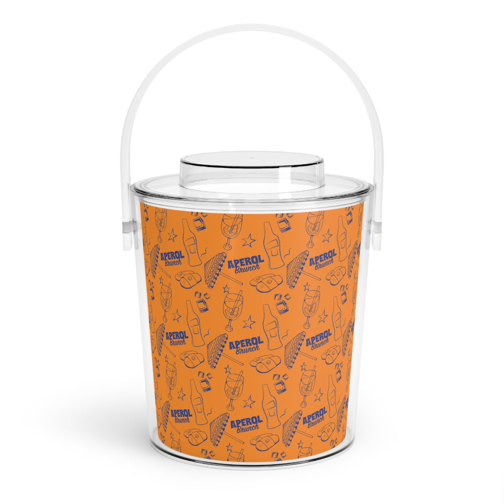 Aperol Spritz Ice Bucket with Tongs — Orange Brunch Collection Inspired Design