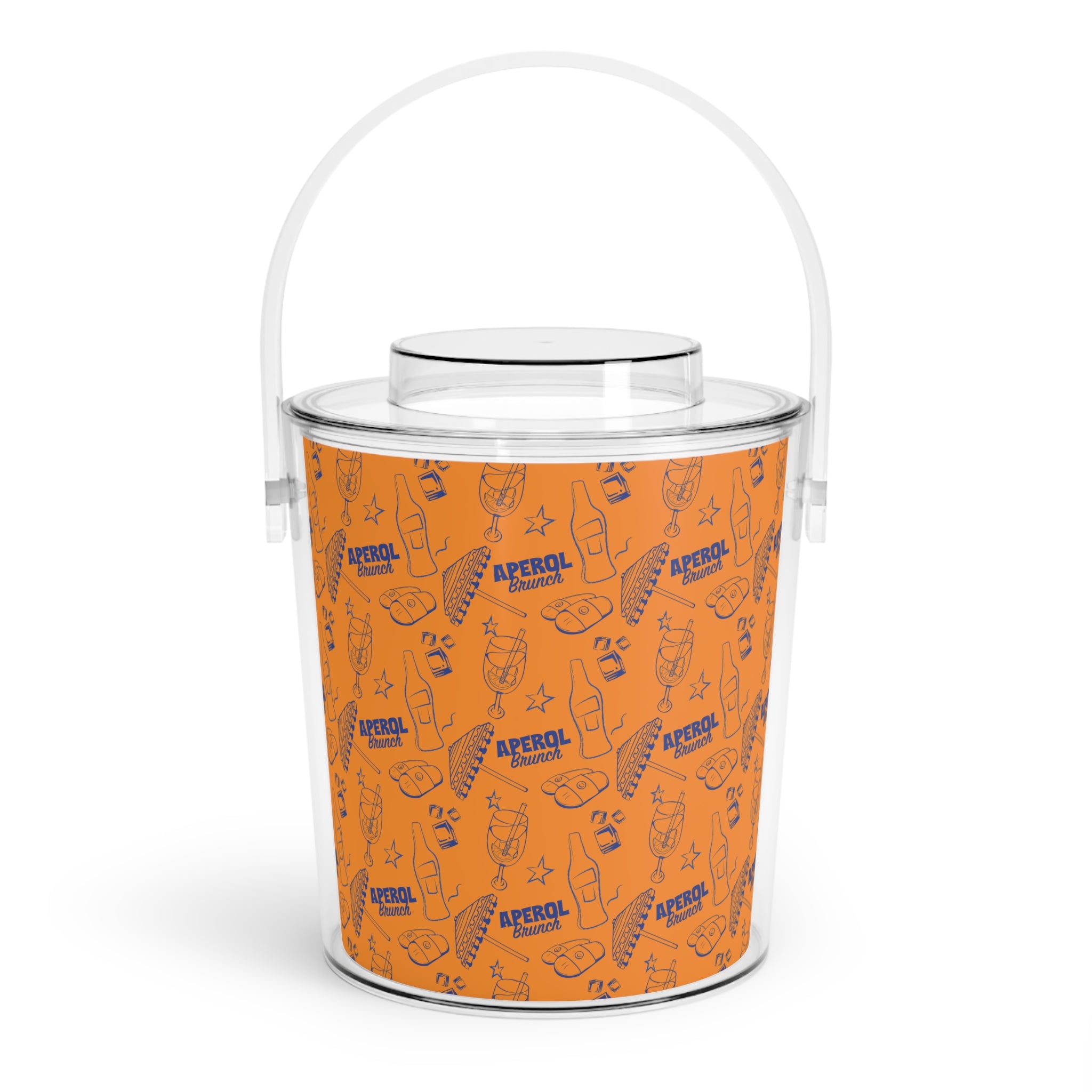 Aperol Spritz Ice Bucket with Tongs — Orange Brunch Collection Inspired Design