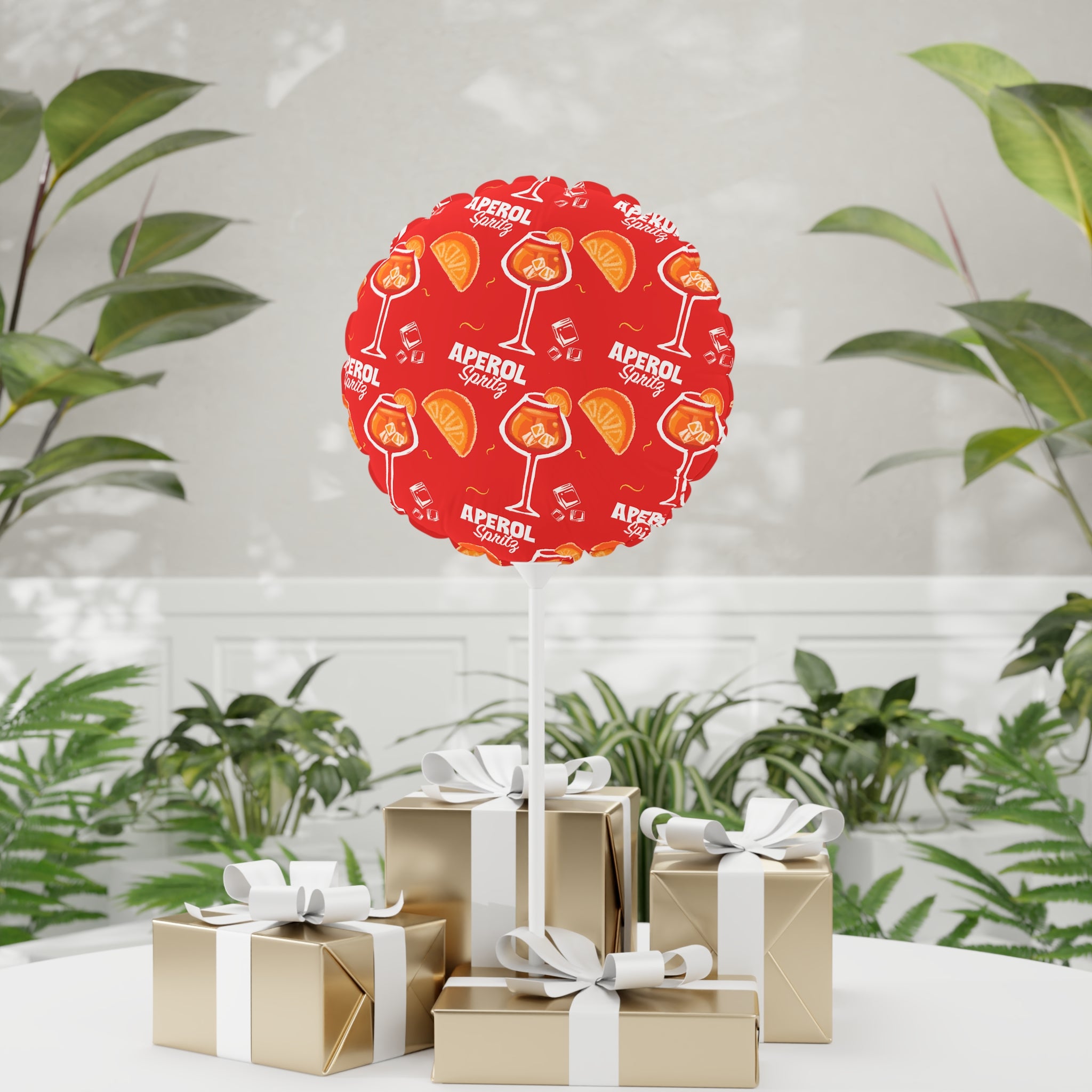 Aperol Spritz 11" Round Balloon – Aperol Red Collection Inspired Design