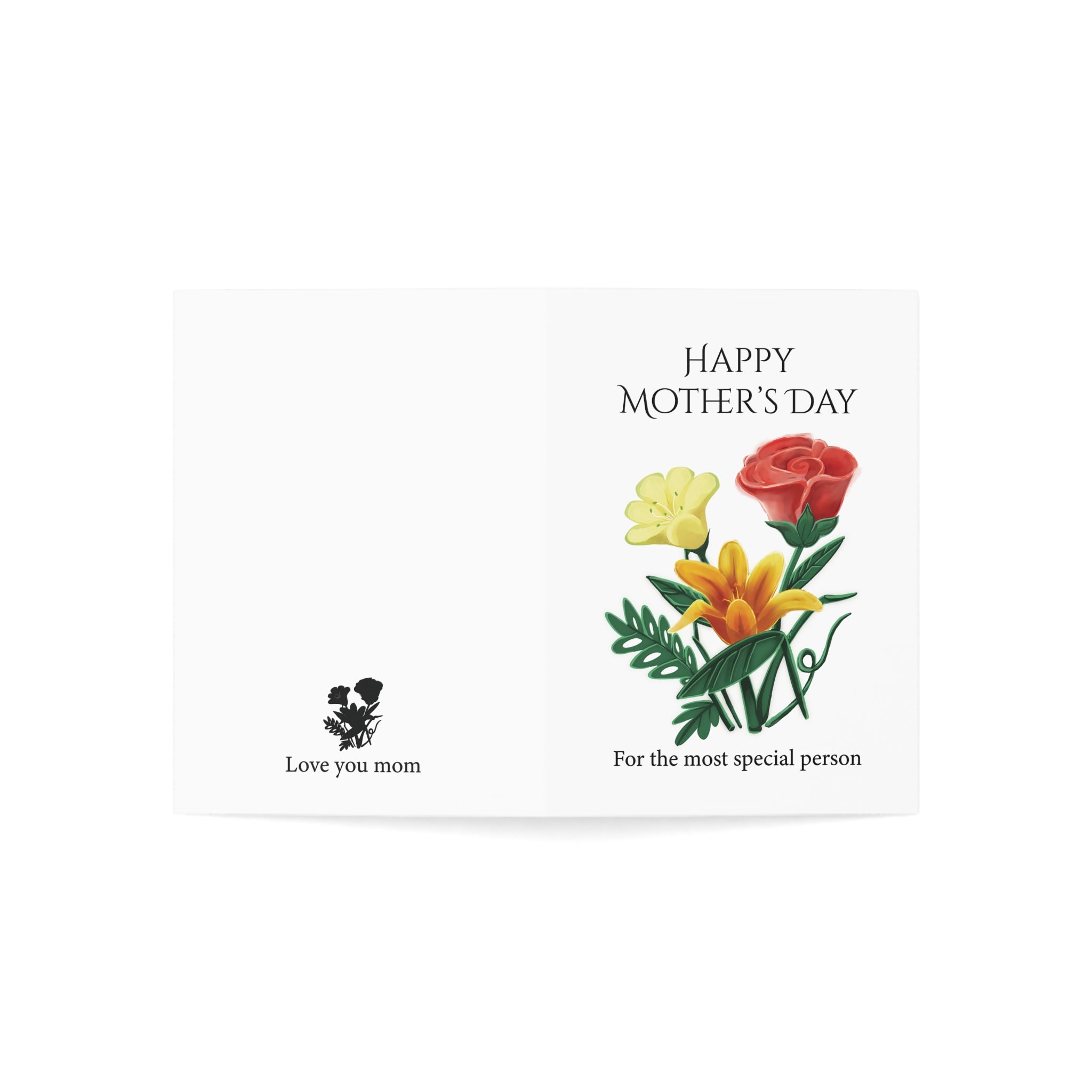 Mother’s Day Greeting Card for Mom – Floral Bouquet Card | Vintage Botanical Design