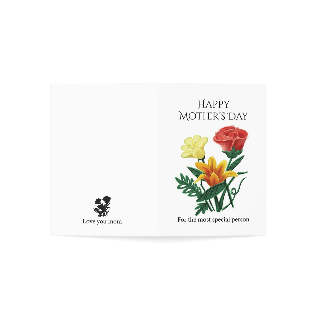 Mother’s Day Greeting Card for Mom – Floral Bouquet Card | Vintage Botanical Design