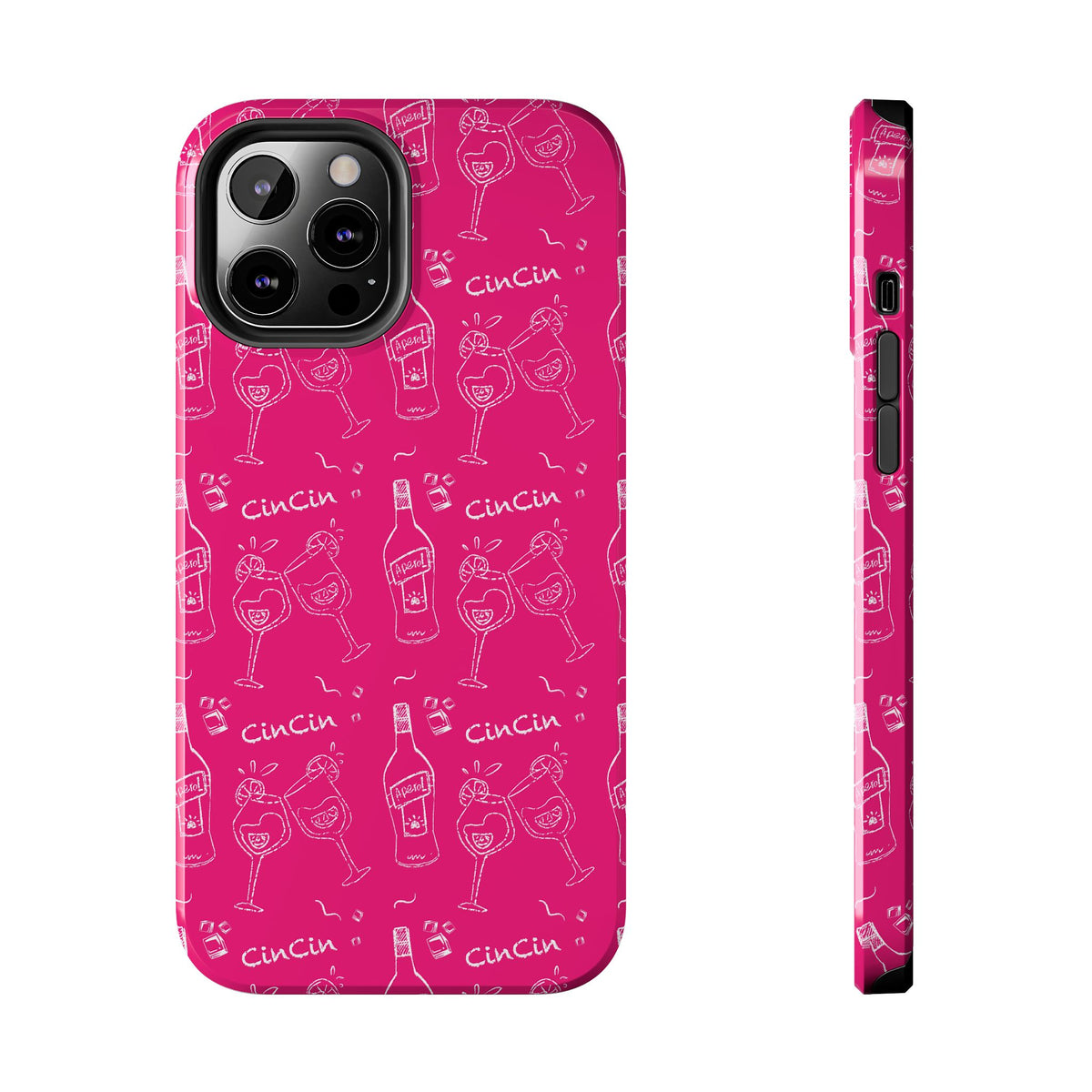 Cin Cin Spritz Tough Phone Case — Magenta Citrus Cocktail Pattern