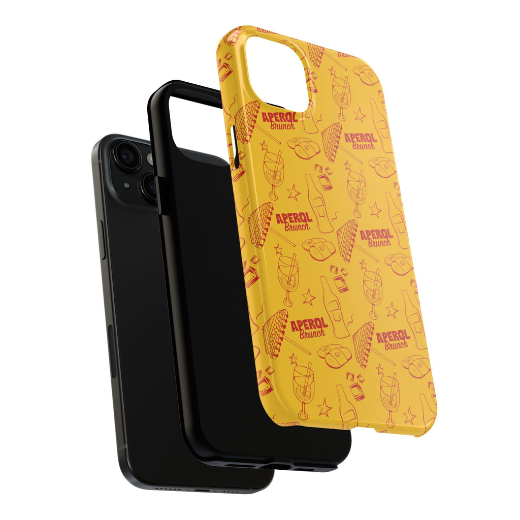 Aperol Brunch Tough Phone Case — Aperol Yellow Patterned Protective Cover