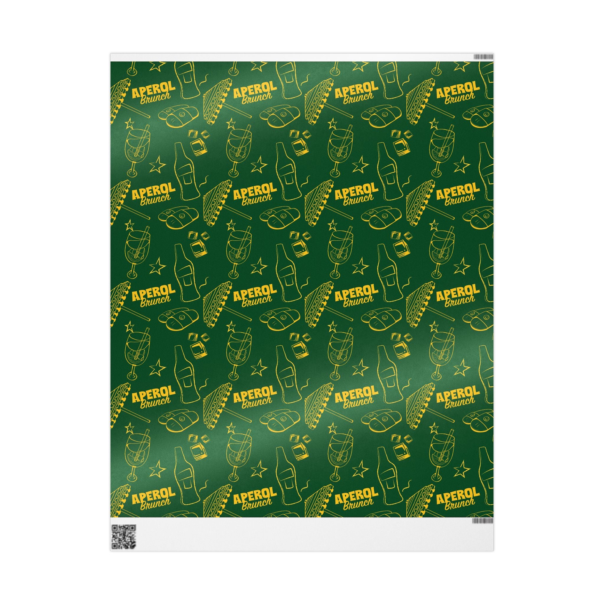 Aperol Brunch Peel Wrapping Paper Roll — Green Brunch Collection Inspired Design