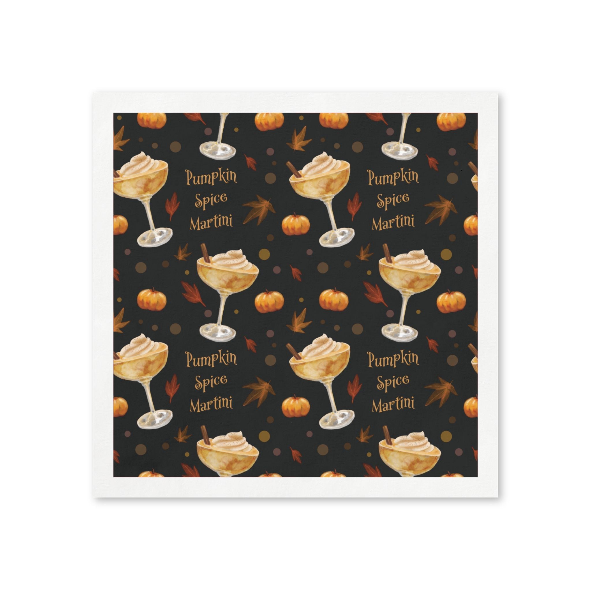 Pumpkin Spice Martini 50pcs Napkins — Black Pumpkin Collection Inspired Design