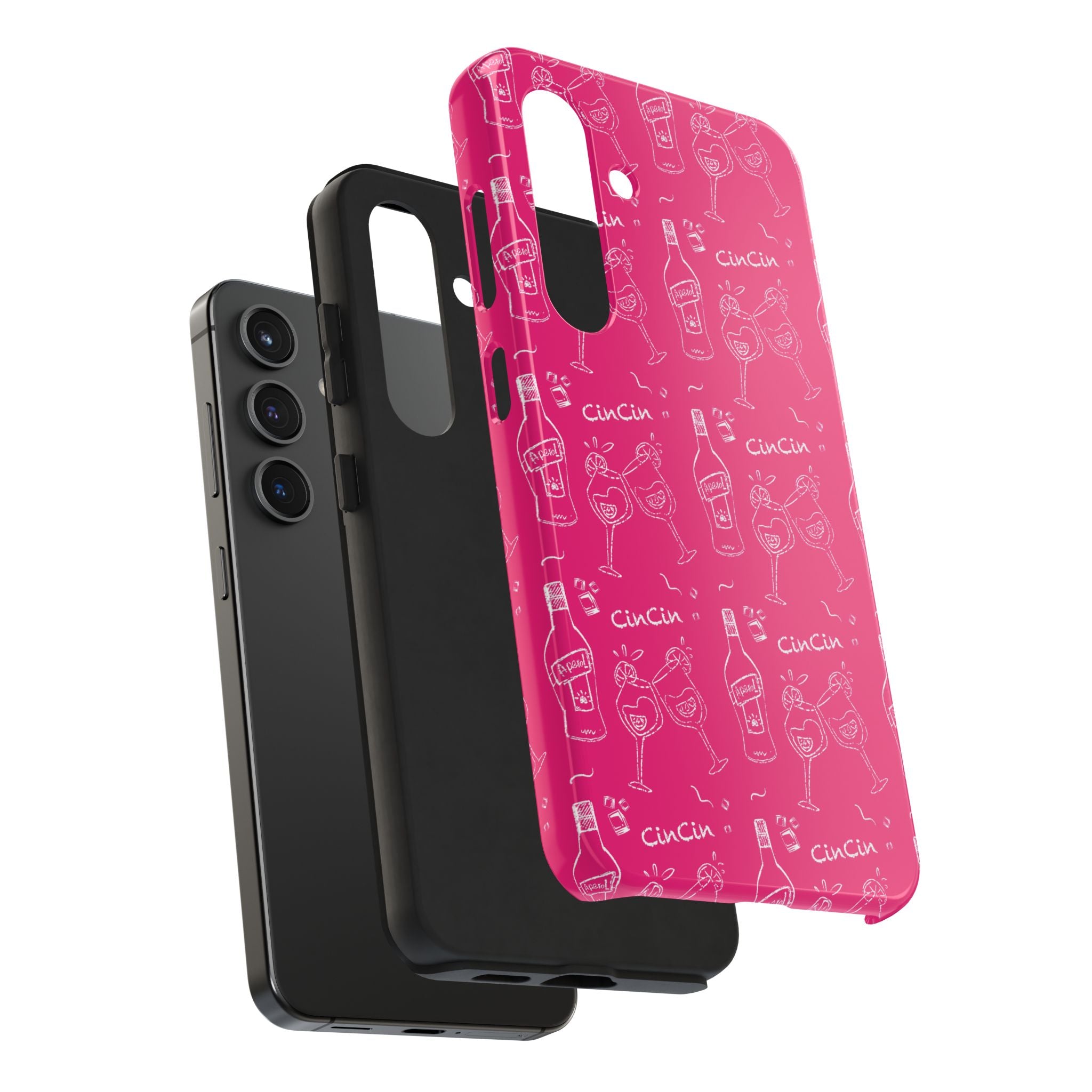 Cin Cin Spritz Tough Phone Case — Magenta Citrus Cocktail Pattern