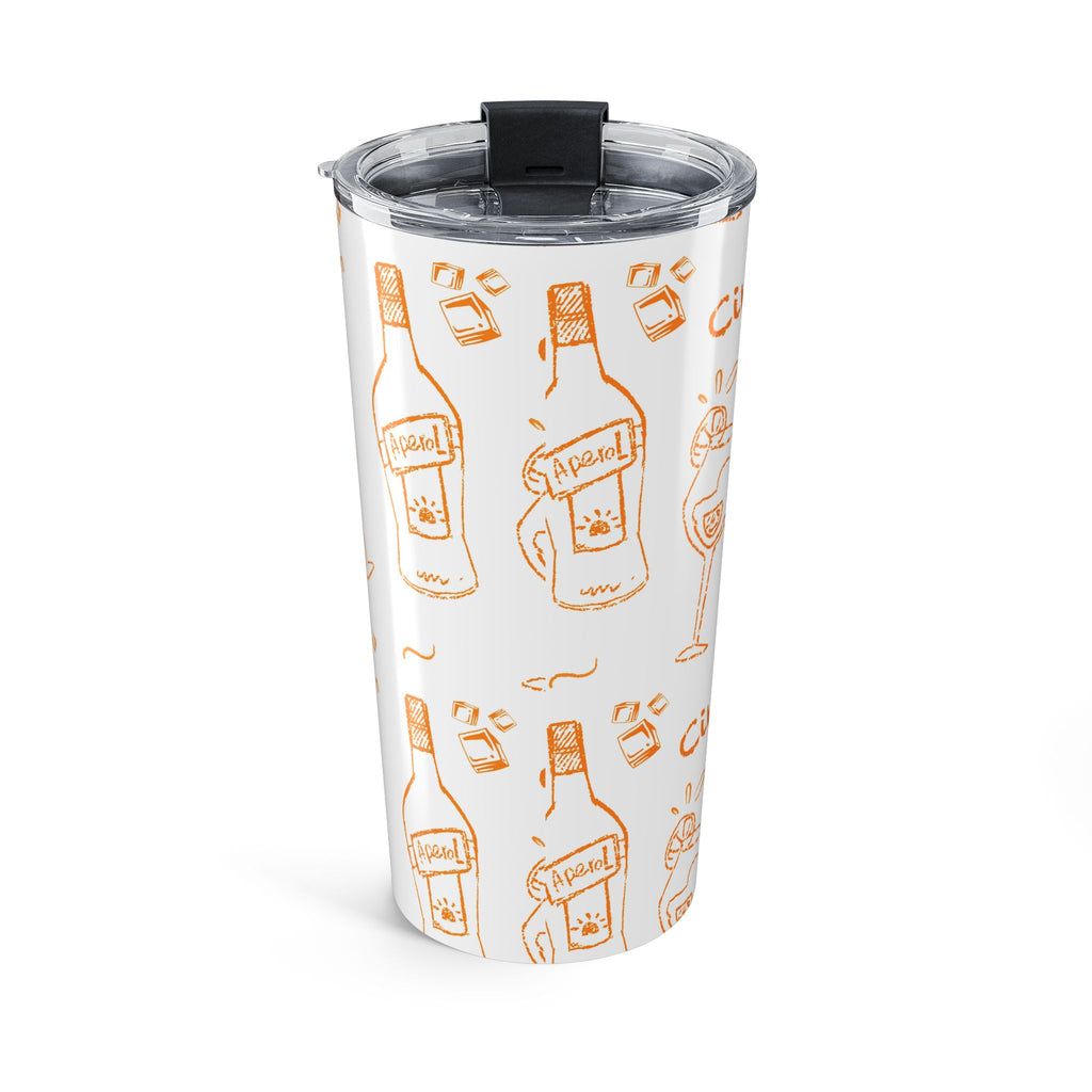 Cin Cin Aperol Inspired 20oz Tumbler | White Cocktail Travel Mug | Stainless Steel Insulated Cup | Happy Hour Gift | Hostess Gift