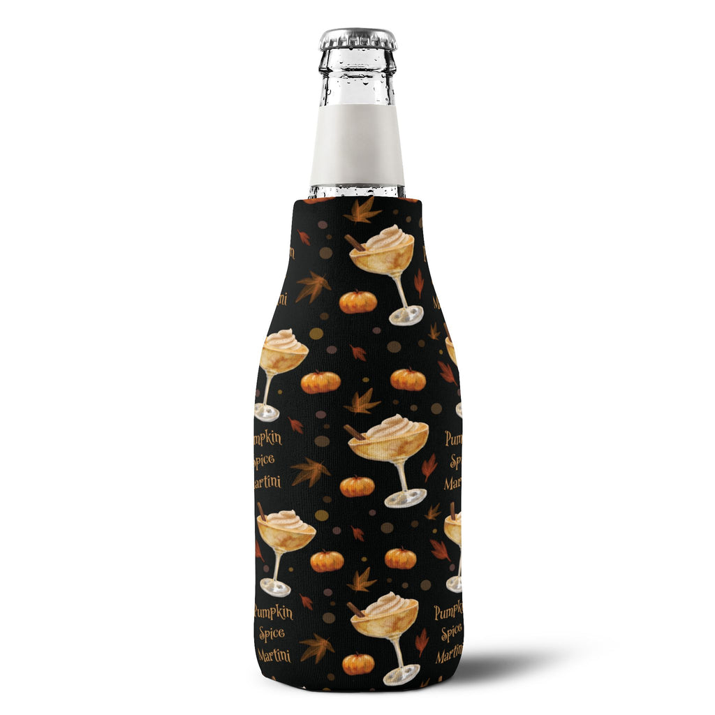 Pumpkin Spice Martini Zip-Up Bottle Cooler Sleeve — Black Pumpkin Collection Inspired Design