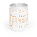 Cin Cin Cocktail Pattern Wine Tumbler — White and Orange Aperol Inspired Design