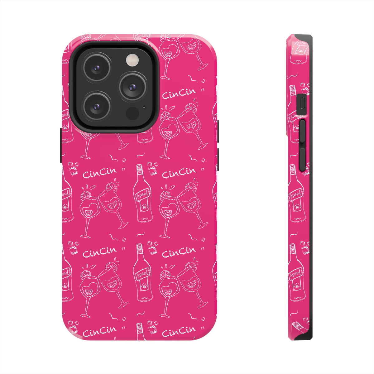 Cin Cin Spritz Tough Phone Case — Magenta Citrus Cocktail Pattern
